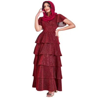 Modesty Sequin Lurex Tiered Maxi Dress