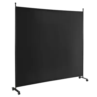 6ft Single Panel Room Divider With Wheels Rolling Fabric Partition Privacy Screen