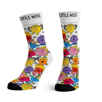 Mr. Men And Little Miss Character Collage Crew Socks