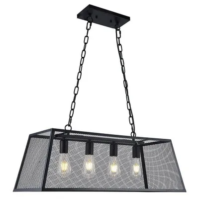 Pendant Light, 33.2 '' Width, From Nelson Collection, Black