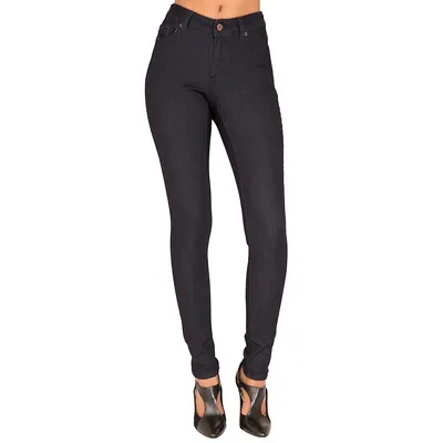 Women's Extra Curvy Fit Black Stretch Denim Classic Skinny Jeans