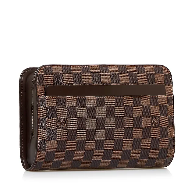 Brown Louis Vuitton Damier Ebene Pochette Billets Macao Pouch