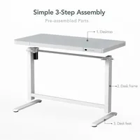 Electric Standing Desk, Height Adjustable Sit Stand Desk With Glass Tabletop And Drawer