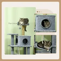 54" Cat Tree W/ Scratching Post Scratch Scratcher Cat Tower
