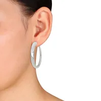 48mm Polished Hoop Earrings In 14k White Gold