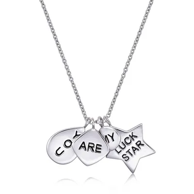 Sterling Silver 16" You Are My Luck Star Necklace