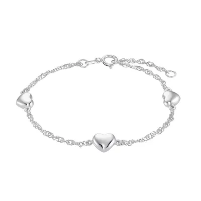 Bracelet For Girls, Silver 925 | Heart