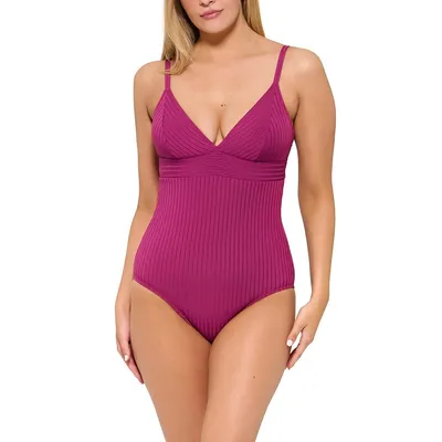 Rise Up One Piece V Neck Swimsuit