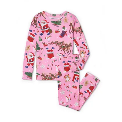 Kids Long Sleeve Printed Pajama Set