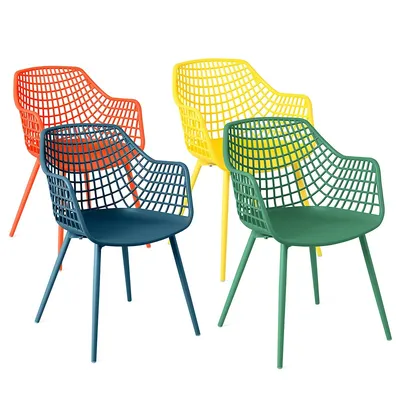 4 Pcs Kids Chair Set Child-size Chairs With Metal Legs Toddler Furniture Colorful