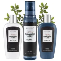 Sandalwood And Oak Body Care Set - 3pc Travel Bath Kit