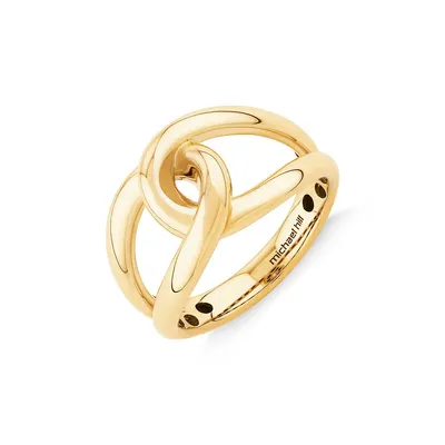 Round Bold Link Ring In 10kt Yellow Gold
