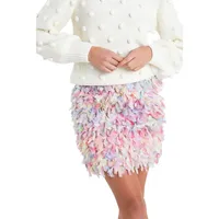 Textured Ribbon High Waisted Mini Skirt