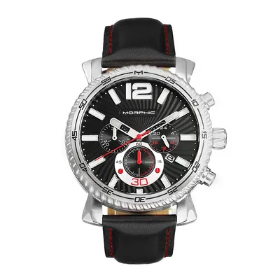 M89 Series Chronograph Leather-band Watch W/date