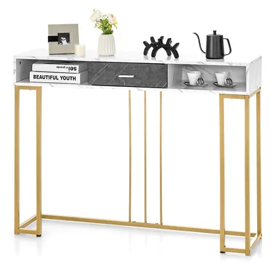 Console Entryway Hallway Table Gold Narrow Long Sofa Table For Living Room