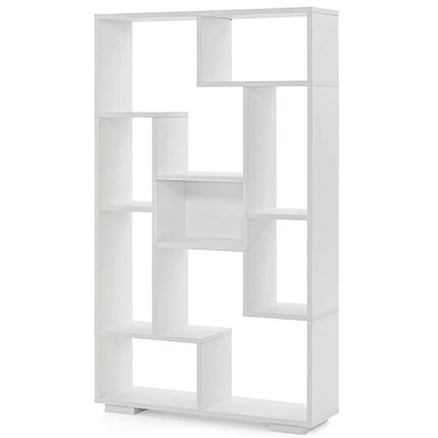 47" Tall Bookshelf Modern Geometric Bookcase With Open Shelves Anti-tipping Kits