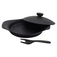 Tekki (cast Iron) Oil Pan 22cm With Cast Iron Lid And Handle