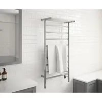8-bar Dual Wall Mount Towel Warmer With Integrated On-board Timer In Polished Stainless Steel