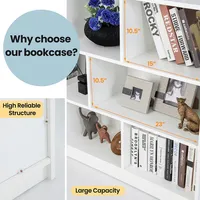 3-tier Open Bookcase 8-cube Floor Standing Storage Shelves Display Cabinet White