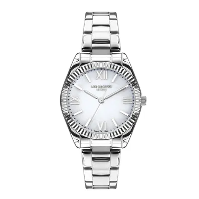 Ladies Lc07459.320 3 Hand Silver Watch With A Silver Metal Band And A White Dial