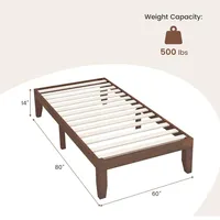 Twin 14'' Wooden Bed Frame Mattress Platform Wood Slats Support