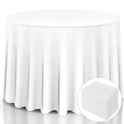 10 Pcs 120" Round Tablecloth Polyester For Home Wedding Restaurant Party