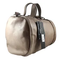 Women's Moto Top Handle Leather Large Satchel Duffel Bag