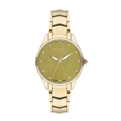 Ladies Lc07393.110 3 Hand Yellow Gold Watch With A Yellow Gold Metal Band And A Yellow Gold Dial