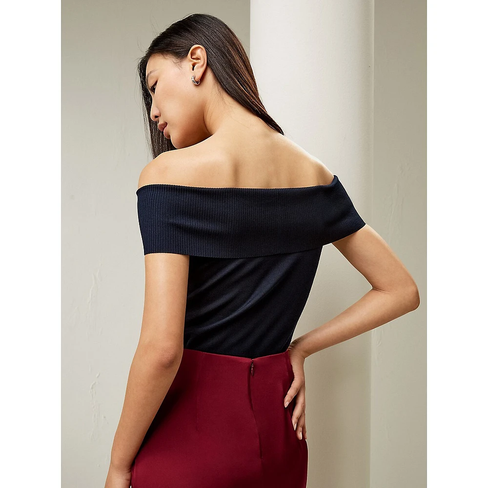 Off-shoulder Silk Top For Women