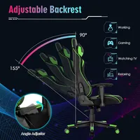 Gaming Chair Adjustable Swivel Computer Chair W/ Dynamic Led Lights