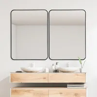 22"x 30"bathroom Wall Mounted Mirror Aluminum Alloy Frame Decor Goldblack