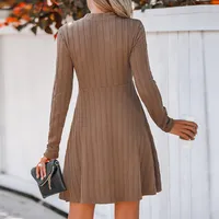 Women's Latte Textured Knit Mini Dress