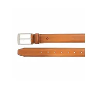 Stitched Feather Edge Smooth Italian Full Grain Leather Belt