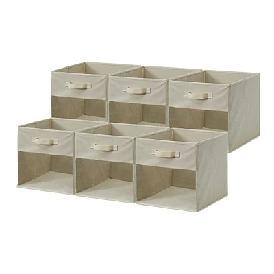 Fabric Storage Cubes Closet Organizer Cubby Bins W/ Transparent Front