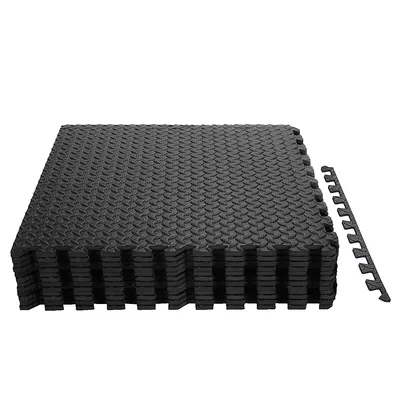 12tiles 1/2'' Puzzle Exercise Floor Mats W/eva Foam Interlocking Tiles (25''x25'')