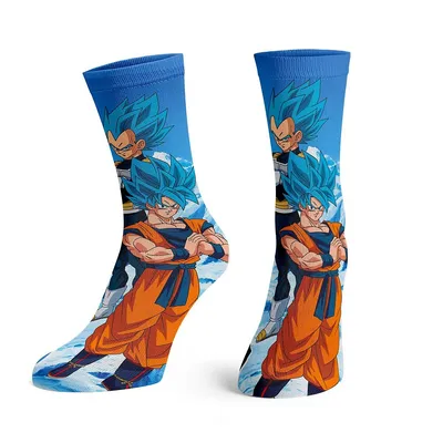 Dragon Ball Super Vegeta Goku Super Saiyan Blue Crew Socks
