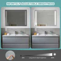 32"x24" Led Bathroom Mirror Wall Mounted Dimmable 3 Color Temperatures Anti-fog