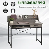 Computer Desk With Drawer & Open Shelves