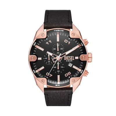 Men's Spiked Chronograph, Rose Gold-tone Stainless Steel Watch