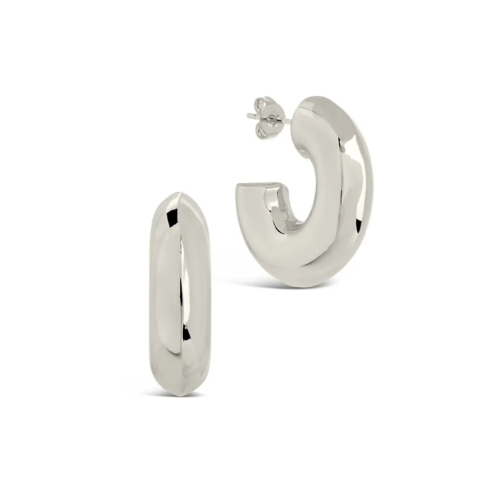 Sterling Forever Quinn Tube Hoop Earrings