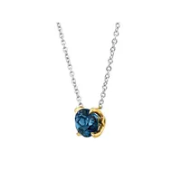 Necklace With London Blue Topaz In Sterling Silver And 10kt Yellow Gold