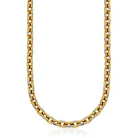 8mm Ionic-goldplated Stainless Steel Two Tone Matte Link Chain Necklace