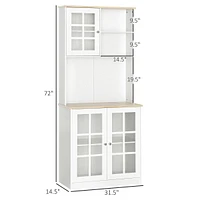 72" Kitchen Pantry With Shelves And Countertop