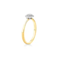 0.10 Carat Tw Round Cluster Diamond Promise Ring In 10kt Yellow And White Gold
