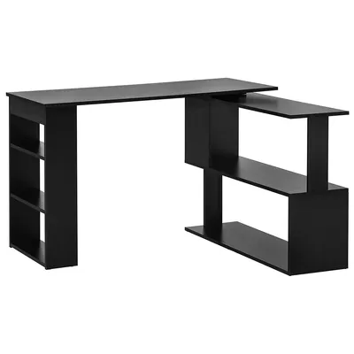 360° Rotating Corner Desk With Shelf