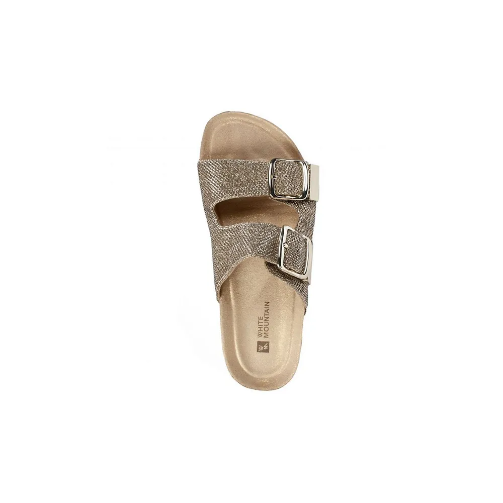 Manebi Nordic 2 Metallic Dual-buckle Espadrille Sandals In Neutrals |  ModeSens