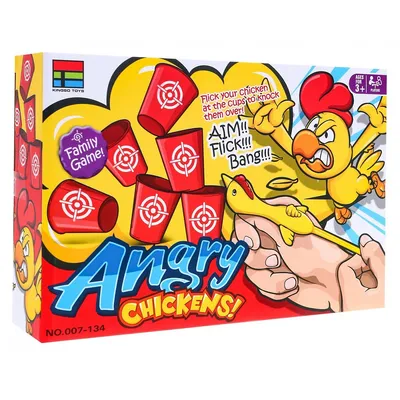 Angry Chickens! Slingshot Flick Flying Flingers Stretchy Funny Rubber Chickens Stacking Dart Cup Game