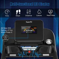 Superfit 4.75hp Electric Folding Treadmill W/app Auto Incline Preset Programs Speakers