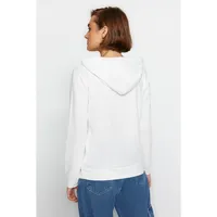 Women Basics Regular Fit Basic Hood Knit Sweatshirt