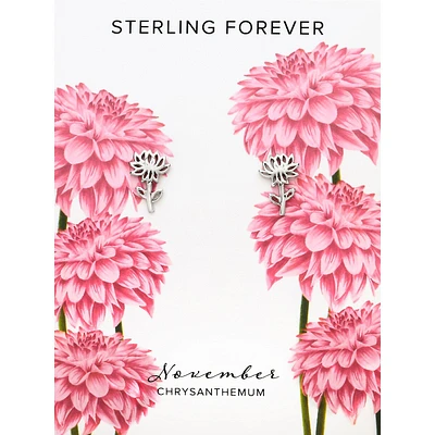 Sterling Silver Birth Flower Studs-november